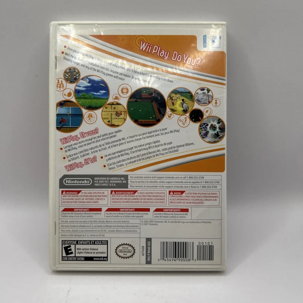 Wii Play Nintendo Game Disc, Case and Manual!